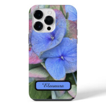 New Blue Hydrangea Flower Photo & Name iPhone case