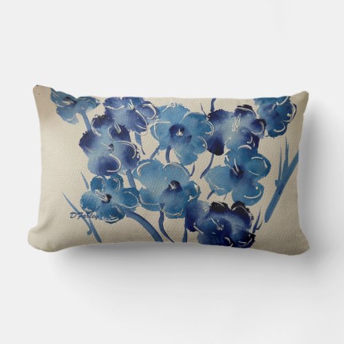 New Blue Poppies Throw Pillow