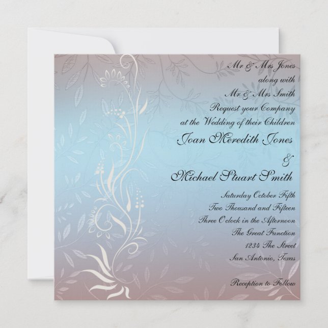 New Blue Wedding Invitation (Front)