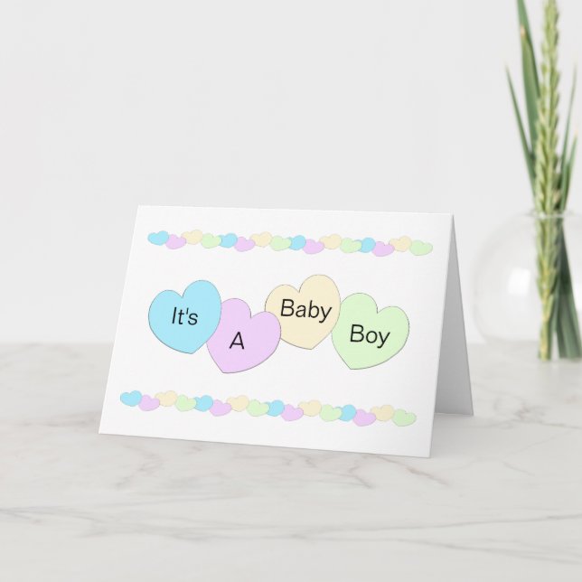New Born Baby Boy Personalized Card (Front)