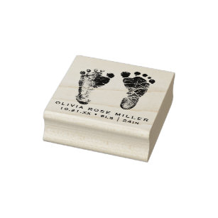 New Born Baby Custom Footprint Rubber Stamp