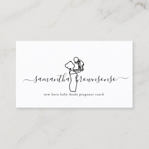 New born baby doula pregnant coach business card