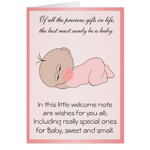 New Born Baby Girl Greeting Card | Zazzle