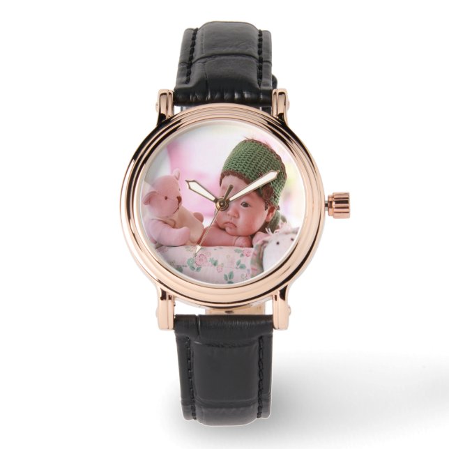 New born baby girl photo watch (Front)
