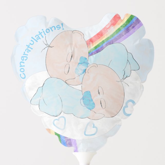 New Born Boy Twins Balloon (Front)