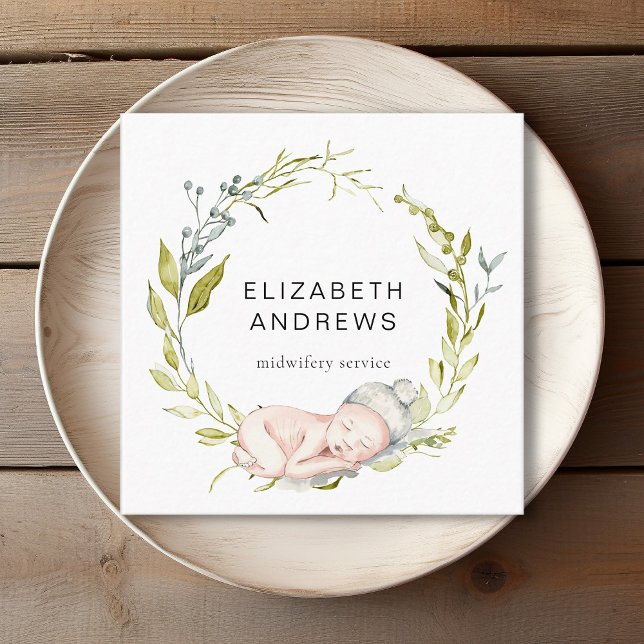 New Born-Eucalyptus-Wreath, Modern business card (Creator Uploaded)