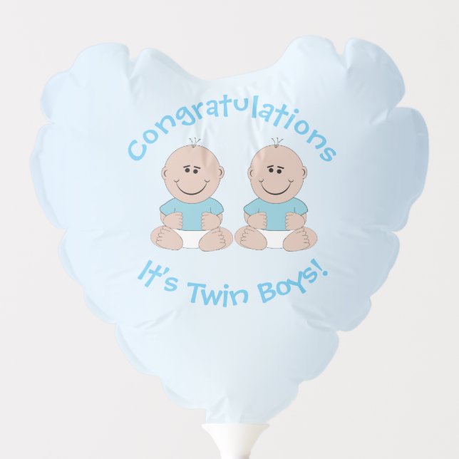 New Born Twin Baby Boys Balloon (Front)