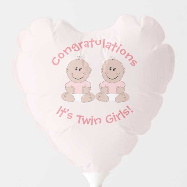 New Born Twin Baby Girls Balloon (Front)