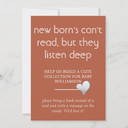 new borns cant read but they listen baby shower