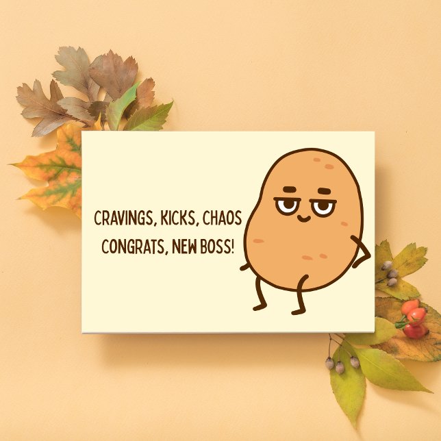 New Boss Baby Funny Pregnancy Congratulations Card (Funny Pregnancy Congratulations Card – Cravings, Kicks, Chaos, New Boss Baby Humor)