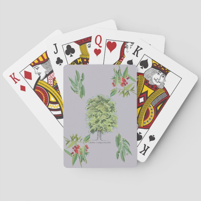 New botanical illustration Claraíba lilac tree Poker Cards (Back)