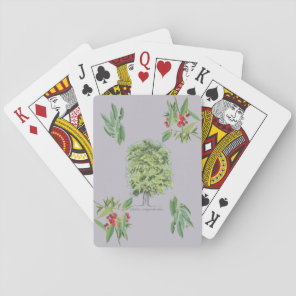 New botanical illustration Claraíba lilás tree Playing Cards