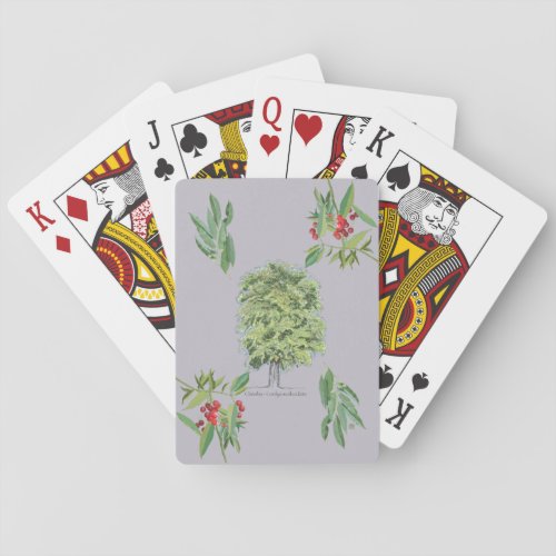 New botanical illustration Claraba lils tree Poker Cards