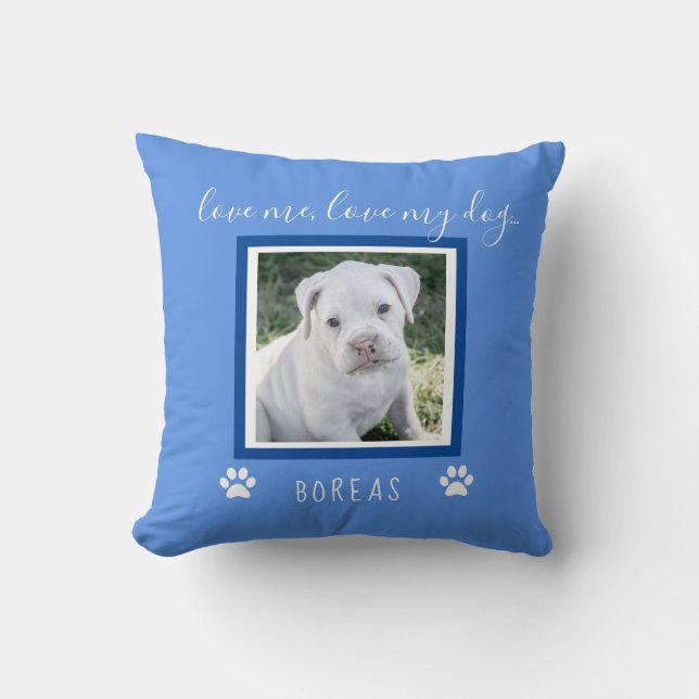 New Boxer Puppy  - Personalized Dog Gifts & Throw Pillow (Front)