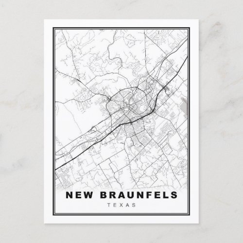 New Braunfels Map Postcard