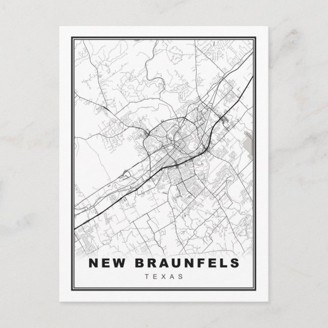 New Braunfels Map Postcard (Front)