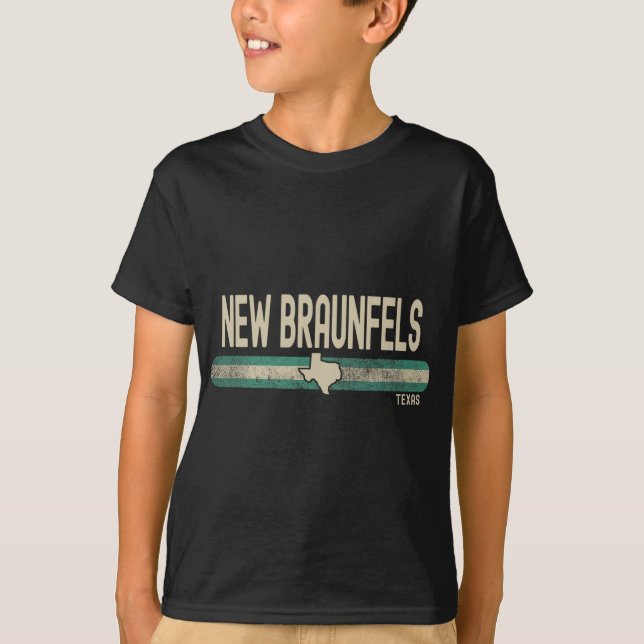 New Braunfels Tx Texas Travel &amp; 80s Style  T-Shirt (Front)