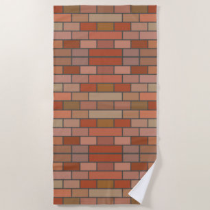 New Brick Wall Design Pattern Beach Towel