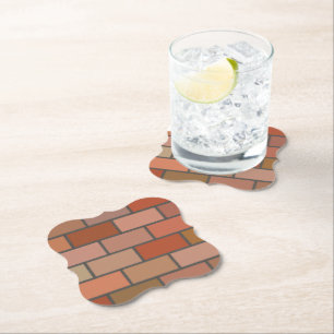New Brick Wall Design Pattern Paper Coaster
