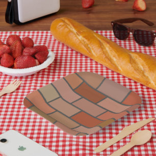 New Brick Wall Design Pattern Paper Plates
