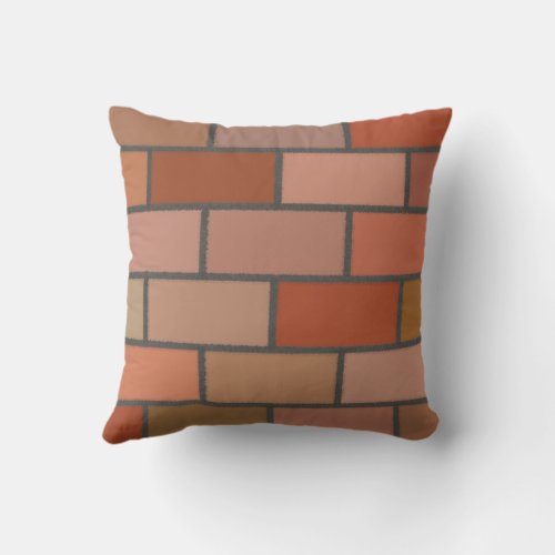 New Brick Wall Design Pattern  Throw Pillow