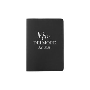 New Bride, Black and White Passport Holder