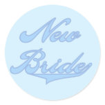 New Bride Blue T-shirts and Gifts Classic Round Sticker