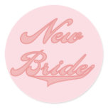 New Bride Pink Tshirts and Gifts Classic Round Sticker