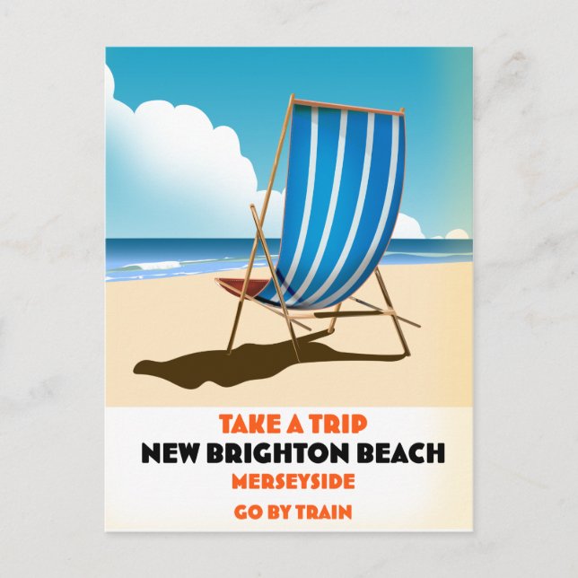 New Brighton Beach Merseyside Postcard (Front)