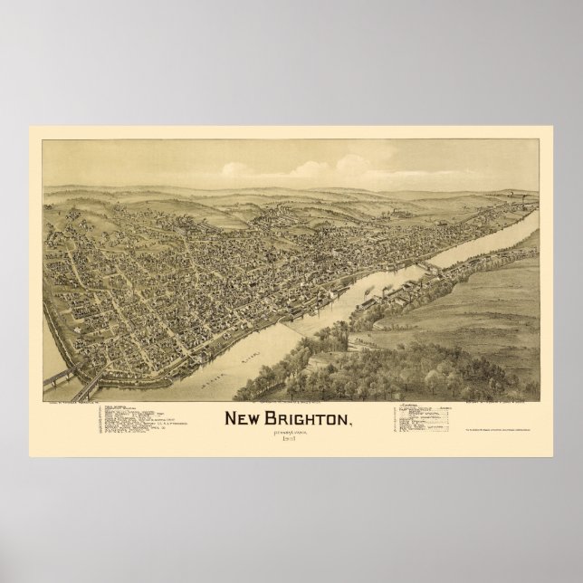 New Brighton, PA Panoramic Map - 1901 Poster (Front)