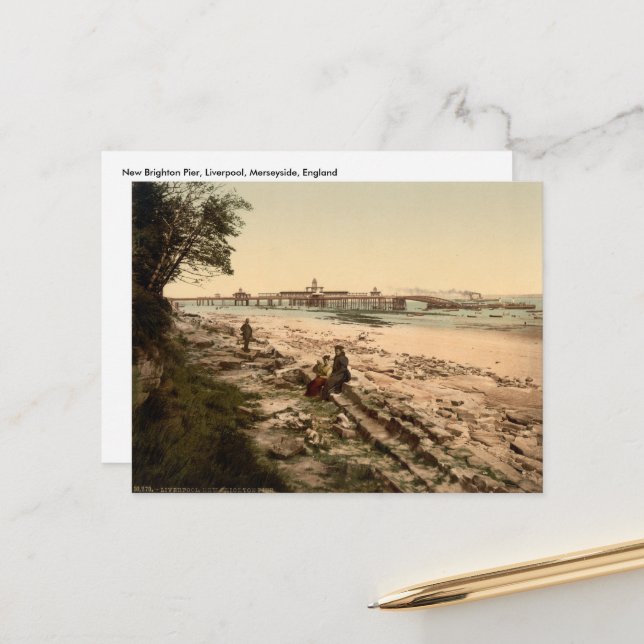 New Brighton Pier, Liverpool, Merseyside, England Postcard (Front/Back In Situ)