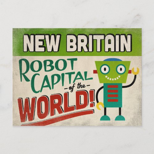 New Britain Connecticut Robot _ Funny Vintage Postcard