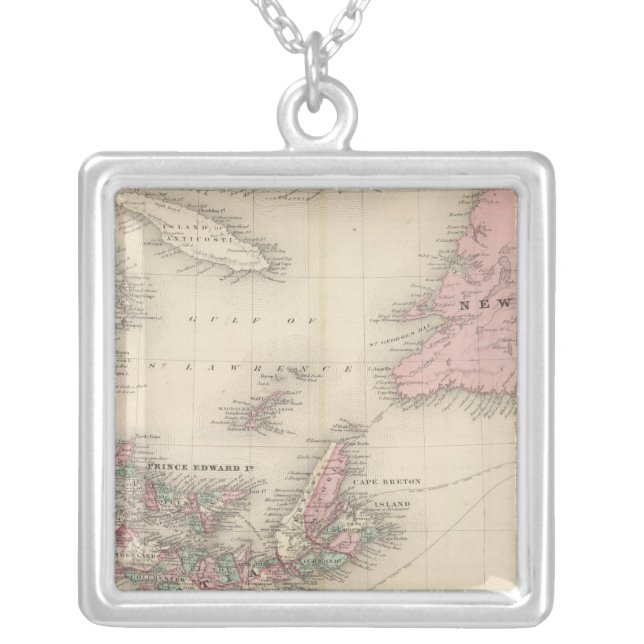 New Brunswick and Nova Scotia Silver Plated Necklace (Front)
