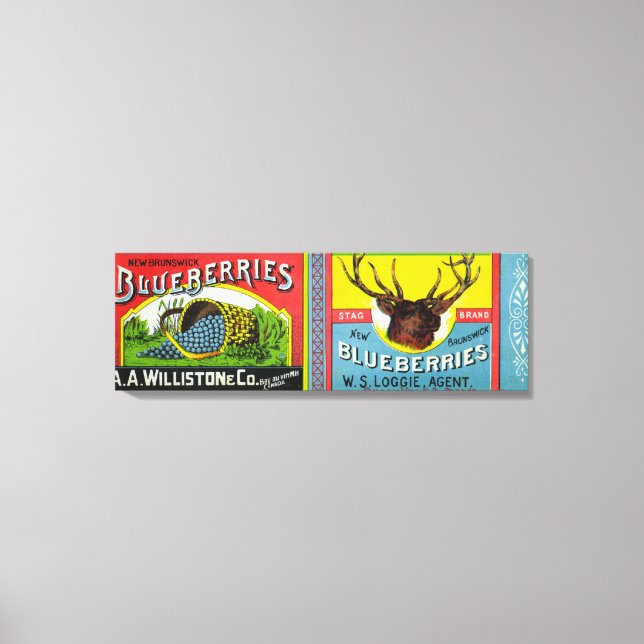New Brunswick Blueberries Label Canvas Print (Front)