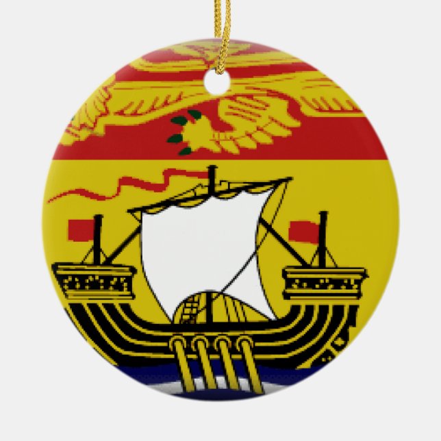 New Brunswick (Canada) Flag Ceramic Ornament (Front)