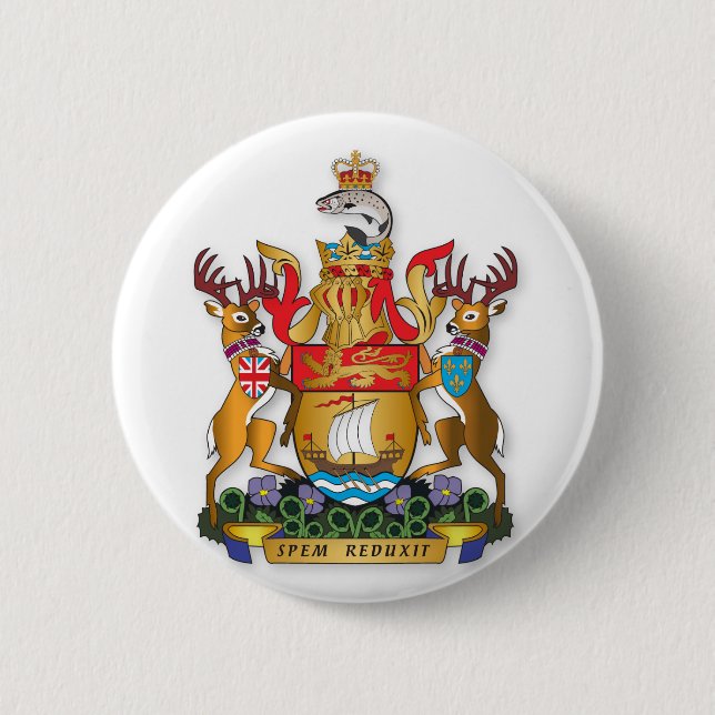 New Brunswick coat of arms Pinback Button (Front)