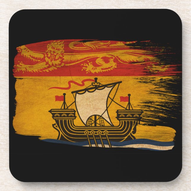 New Brunswick Flag Beverage Coaster (Front)