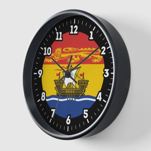 New Brunswick Flag Graphic Dial Clock