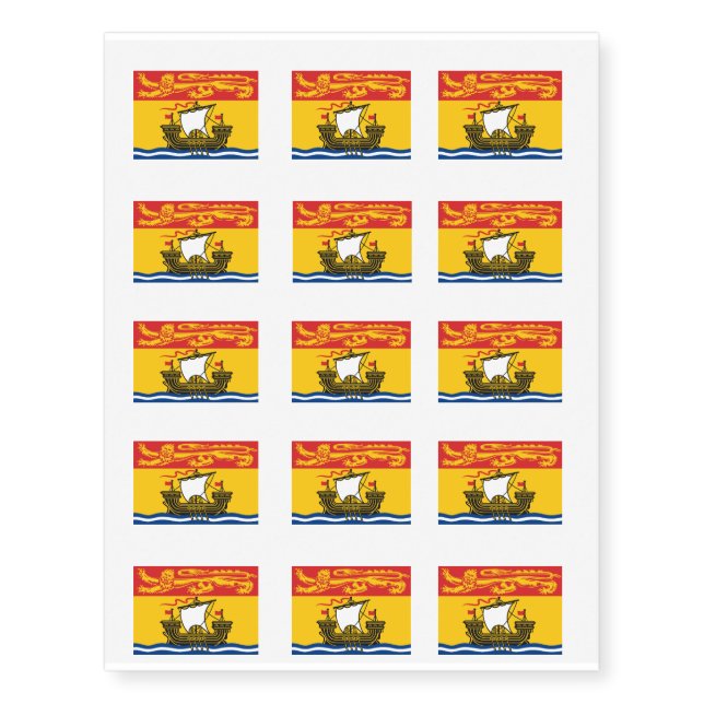 NEW BRUNSWICK Flag Temporary Tattoos (Front)