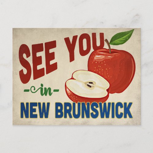 New Brunswick New Jersey Apple _ Vintage Travel Postcard