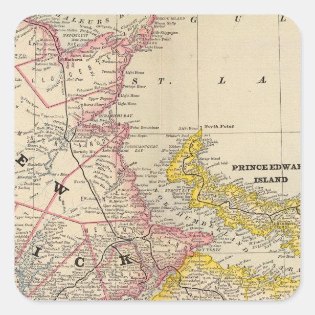 New Brunswick, Nova Scotia Square Sticker (Front)