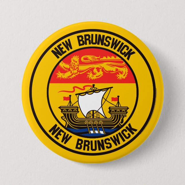New Brunswick Round Emblem Button (Front)