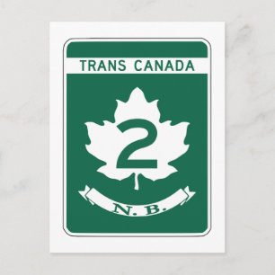 New Brunswick, Trans-Canada Highway Sign Postcard