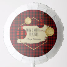 NEW Bufallo Plaid Gold Personalized BALLOON Xmas