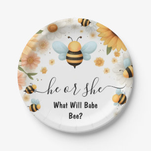 New Bug Daisy Bloom Rustic Busy Bee Gender Reveal Paper Plates