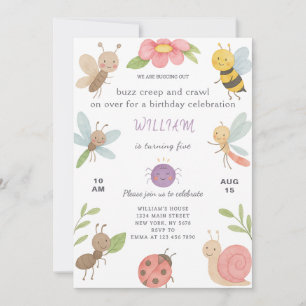New Bugs Birthday Invitation
