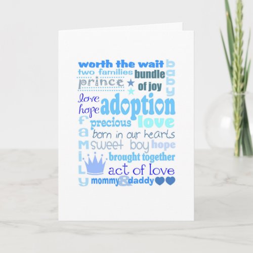 NEW BUNDLE OF JOYPRECIOUS BABY BOY ADOPTION CARD