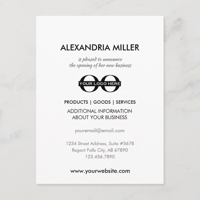 New Business Announcement Postcard (Front)