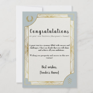 New Business Congratulations Card