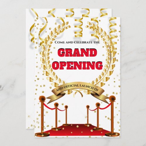 New business grand opening red carpet guests VIP Invitation